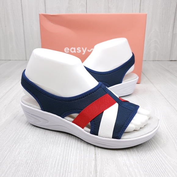 red white blue sandals